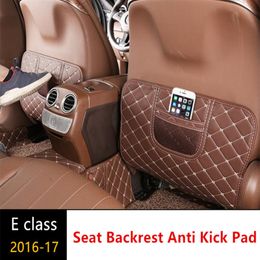 Leather Seat Backrest Anti Kick Pad Car Anti Dirty Mat for Mercedes Benz New E class W213 e300l e200l e320l 2016-17
