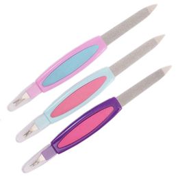 Double-head Professional Multifunction Nail Files Stainless Steel Scrub For Dead Skin Removal Shovel Nail Art Beauty Tools Colour random