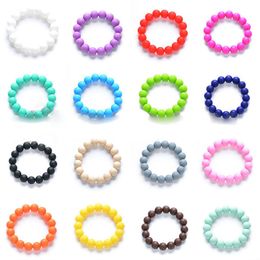 Silicone Teething Bracelets Baby Chew Bracelet BPA Free Safe Silicone Beads Teethers Chewlry Jewelry for Baby Toddlers