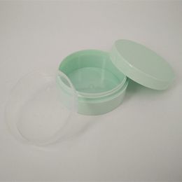empty 30g big green loose powder jar with sifter and puff plastic loose powder container fast shipping F769