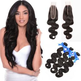 Top Selling Malaysian Cuticle Aligned Virgin Hair Weave Bundles With 2X6 Deep Part Lace Closure Human Hair Extensions