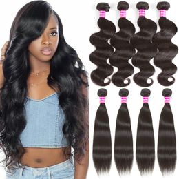 10A Mink Brazilian Virgin Hair 100g PCS Body Wave Weave Bundles 100% Unprocessed Straight Human Hair Bundles Drop Shipping Hair Extensions