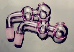 Розовый прямоугольный шар горшок, Оптовая Стеклянные бонги Трубы для горелки, Трубы для воды Стеклянная труба Нефтяные вышки Курение, Бесплатная доставка