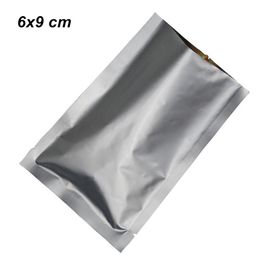 6x9cm Open Top Heat Seal Vacuum Pure Aluminium Foil Food Packing Bags Food Grade Mylar Foil Vacuum Heat Seal Packing Pouch for Coffee Tea Nut
