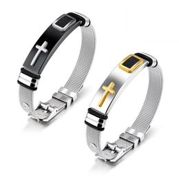 Crucifix Bracelets For Men Adjustable Cool Titanium Steel Bangle Wholesale Fashion Men's Bracelets With Factory Price