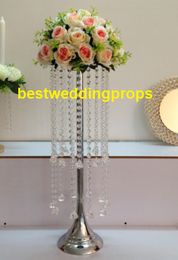 New style Decorations Metal Candle Holders Wedding Centrepieces Floor Candelabra Gold Plated Candlestick With Flower Bowl best0207