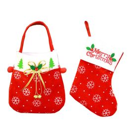 Christmas Tree Decorations Hang Candy Socks Xmas Stockings for Home Decor Christmas Gift Bag for Child