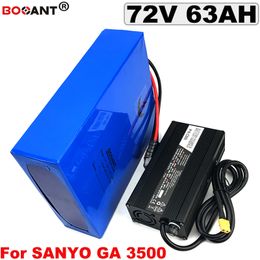 For Big power 5000W 7000W Motor 72V 60AH Electric bike Lithium Battery For Sanyo 18650 Cell E-Bike Battery 72V with 5A Charger