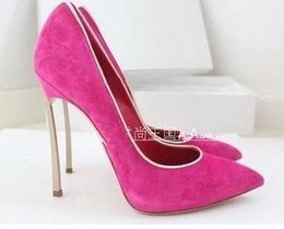 2018 Brand Luxury Pointed High Heel Women Pumps Top Quality Mature Metal Stiletto Heels Women Slip on Party Tacon Pumps Real Pics