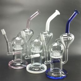 high oil prices UK - three colors glass bong manufacture wholesale beaker bong high quality low price hookah percolator double recovery oil rig glass water