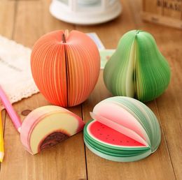 Cheapest!!! DIY Cute Apple Green Pear Notes Paper Fruit Vegetables Memo Pads Sticky notes Paper pop up notes Office Papelaria SuppliesSN1153