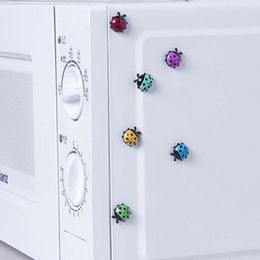 6Pcs Lovely Ladybug fridge magnets home decor Creative refrigerator Magnetic sticker Room Message Sticker Microwave Magnetic Sticker