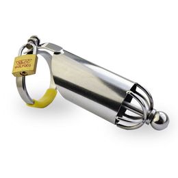 Chastity Devices Sexy MonaLisa The Male Long Stainless Steel Chastity Cage Device with Tube #R47