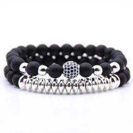 Natural Stone Beaded Bracelets for Men Women Best Friend 2Pcs/Set Classic Couples Distance Charm Lovers Couple Bead Bracelet Jewelry