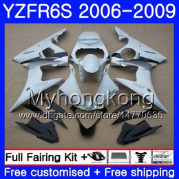 Bodys For YAMAHA YZF600 YZF R6 S YZF R6S 2006 2007 2008 2009 231HM.35 YZF-R6S Gloss white hot YZF-600 YZF R 6S R6S 06 07 08 09 Fairing Kit