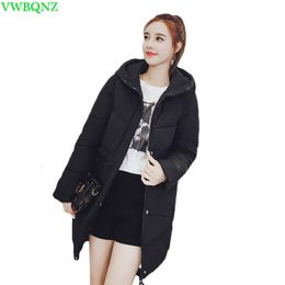Long winter jacket female 2018 fashion hooded warm down jacket coat womens casual loose cotton-padded parkas ladies cotton coats