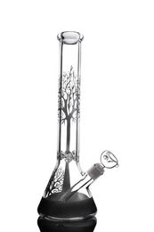 Beaker Bong Hookahs Ice Catcher Diffuser Slider Downstem Water Pipe Dab Rigs Unique Tree Design 13.5 Inch and 14mm Joint