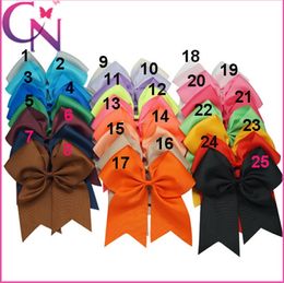 8 Inches Girls hair bows Boutique Solid Grosgrain Ribbon Bows Kids hair accessories elastic scrunchie girls princess Hair Band Y014