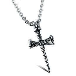 New Arrivals 10pcs Fashion Men's Alloy Nails Cross Pendant Necklace