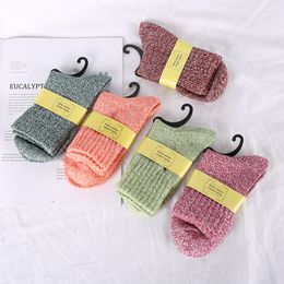 winter women Warm Wool Socks Winter Autumn Thicken Terry Socks Vintage Brand Female Creslan Merino Socks Warm