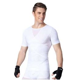 Mens Slimming Tummy Belt Belly Tshirt Waist Trainer Corsets Posture Corrector Gynecomastia Underwear Compression Body Shaper Men