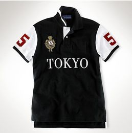 Bordado Polo de manga curta camiseta masculina Tóquio Roma Dubai Los Angeles Chicago Nova York Berlim Madrid camisetas M L XL 2XL dropshipping