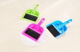 Mini Colourful Desktop Cleaning Brush Computer and Keyboard clearn up Small Broom Dustpan Set Brushs Skimmer combo