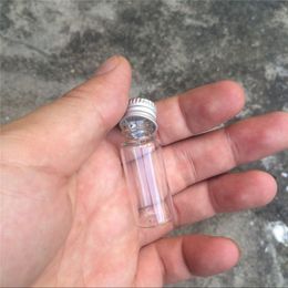 4ml Mini Glass Bottles Jewelry Packing Cute Bottles Screw Aluminum Caps Jars Pendants 100pcs