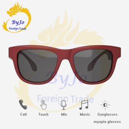 Newest G1 Bluetooth headset sunglasses music microphone bone conduction Open type headset touch control compatible with myopia lens