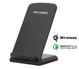 Fast Charger Qi Wireless Charging Stand Pad for Apple iPhone X 8 8Plus Samsung Note 8 S8 S7 with 2 Coils