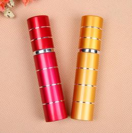 5ML Mini Portable Silver Ring Metal Aluminium Perfume Bottle With Atomizer Empty Colourful Perfume Container LX1209