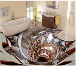 Photo wallpaper modern creative photo stairs floor tiles painting mural sticker living room pvc waterproof wear flooring