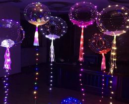 50sets/lot 18 inch Luminous Led Balloon 3M LED String Lights Round Bubble Helium Balloons Kids Toy Wedding Party Decoration