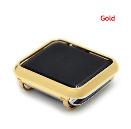 38mm 42mm Luxury 24Kt Gold case Cover 18K Black Platinum case Rose Gold Bezel Platinum Cover Replacement For Apple Watch Series 3 2 1