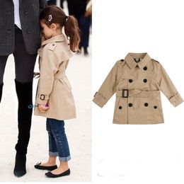 Girls Trench Coat Autumn Winter Children Parka Outerwear&Coat for Girls Double Breasted Kids Clothing Tops Jacket Outwear 2-8T