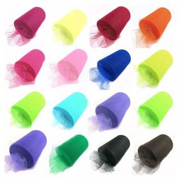 63 colors Wedding Room Tulle Roll Party Decoration Fabric Spool tutu 6 inch * 25Y Birthday Gift Wrap Favors Event Supplies