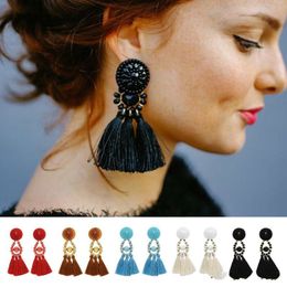 Earings For Women Ethnic Vintage Long Dangle Fringe Earrings Boho Indian Geometric Beads Jewellery Statement Tassel Drop Earrings Party Gift