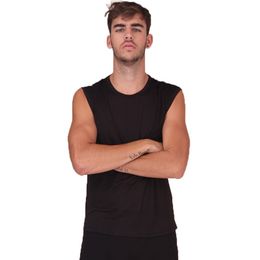 100% Pure Silk Knit Mens Wide Shoulder Tank Top Vest Solid Classic Top Size L XL XXL