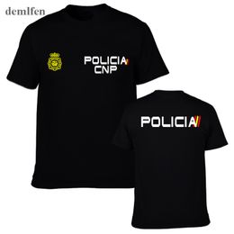 Espana Policia Испания Национальный Espana Policia AntiCive Swat Geo Geo идет спецназ мужчины футболки Tops Tees