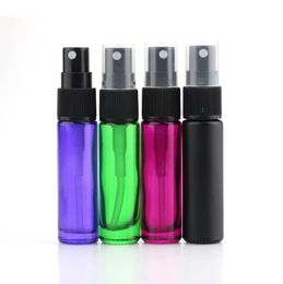 Refillable 10ml (1/3 oz) black glass spray bottle perfume glass bottles empty perfume atomizer container LX1195