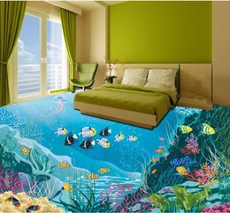 3d floor wallpaper Underwater world floor painting Floor wallpaper for kids room