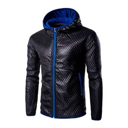 Men's Autumn Winter Casual Long Sleeve Solid Stand Hooded Leather Jacket Top Casual Jackets Fashion tops slim jacket Male new