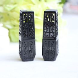 New Unique design empty lipstick balm container Lip balm tube makeup lipstick case 12.1mm black lip stick bottle