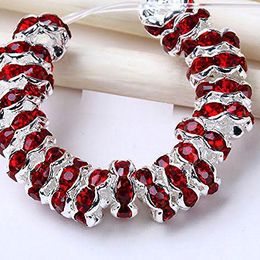 -TsunShine 6 / 8mm Tschechische Kristall Wellenförmige Roundelle Spacer Perlen für DIY Connectors Armband Halskette Ohrringe Machen