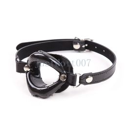 Bondage Raycity Silicone Open Mouth Gag Leather Head Harness soft Restraint role play #R97