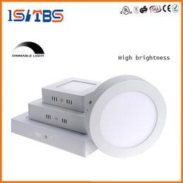 Dimmbare 9 W 15 W 21 W runde/eckige LED-Panel-Leuchte, oberflächenmontierte LED-Downlight-Beleuchtung, LED-Deckenstrahler, 85–265 V + Treiber