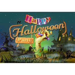 Happy Halloween Party Backdrop for Photography Starry Night Sky Candies Old Castle Kids Trick or Treat Photo Booth Background