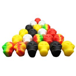 Storage Bins Silicone Containers for Dab 3ml Skull Wax Jars 50pcs lot Assorted color2133