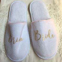 personalized Bridesmaid slippers wedding bridal shower party gift maid of honor gifts 1 pair lot 223z