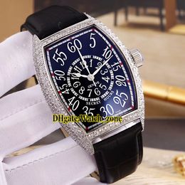 New Secret Hours Curvex 8880 SE Silver Case Black Dial Japan Miyota 8215 Automatic Mens Watch Diamond Bezel Leather Strap Watches